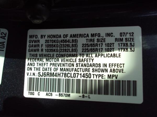 Used 2012 HONDA CR V EXL