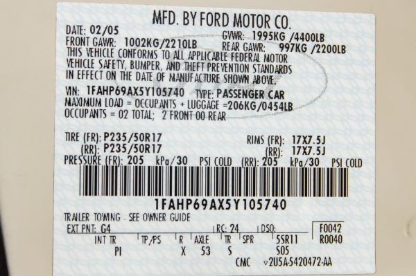 Used 2005 FORD THUNDERBIRD 50T 50TH ANNIVERSARY