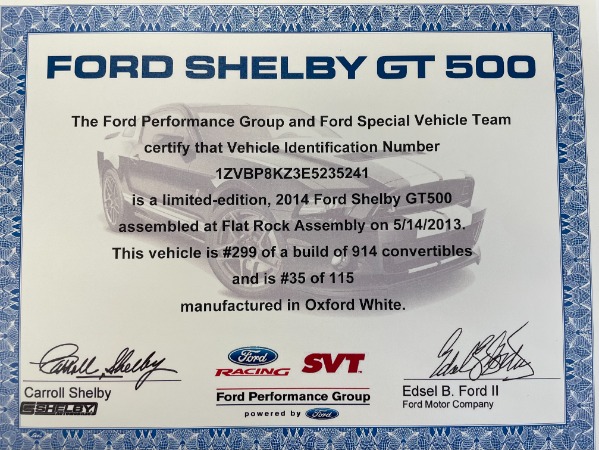 Used 2014 FORD MUSTANG SHELBY SHELBY GT500