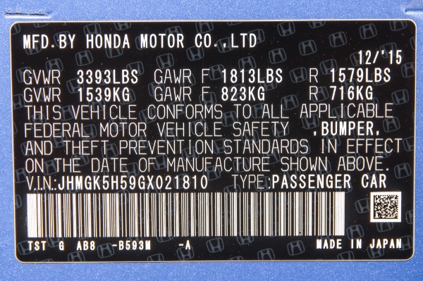 Used 2016 HONDA FIT LX LX