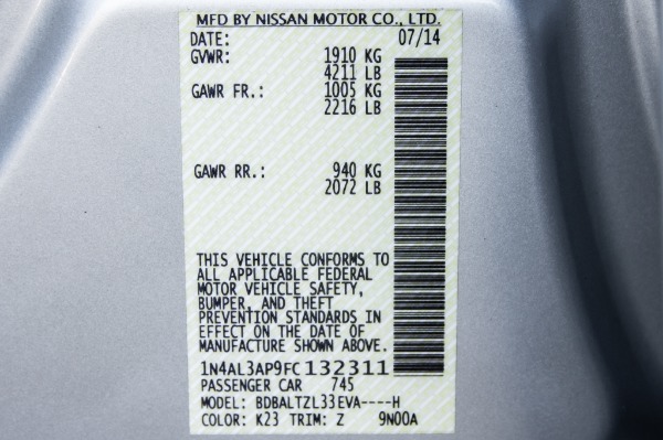 Used 2015 NISSAN ALTIMA 25SL 25SL