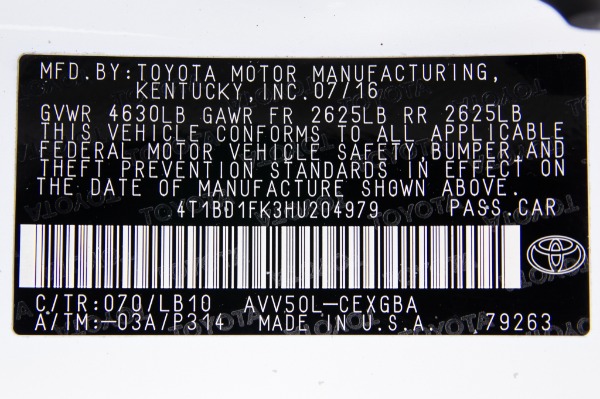 Used 2017 Toyota CAMRY XLE HYB HYBRID