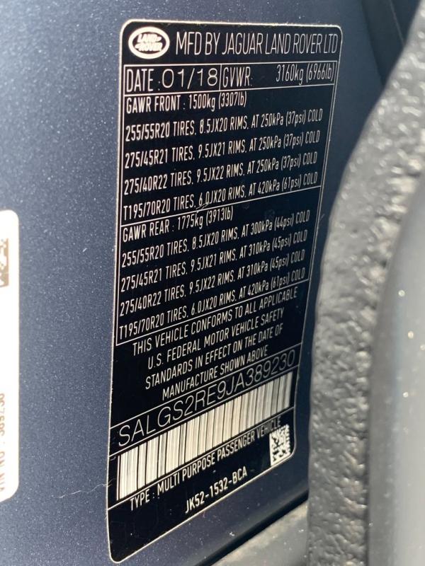 Used 2018 LAND ROVER RANGE ROVER SUPERCHARGED