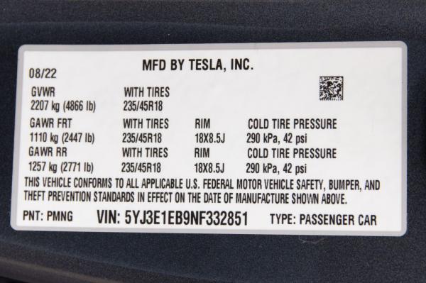 Used 2022 TESLA MODEL 3 LONG RA