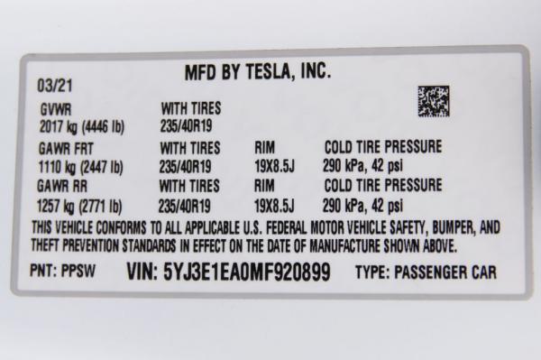Used 2021 TESLA MODEL 3