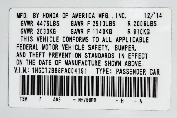 Used 2015 HONDA ACCORD EX L