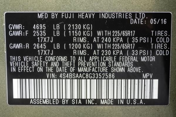 Used 2016 SUBARU OUTBACK 25I
