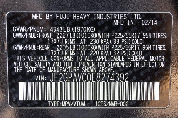 Used 2014 SUBARU XV CROSSTREK 20 PREMIUM