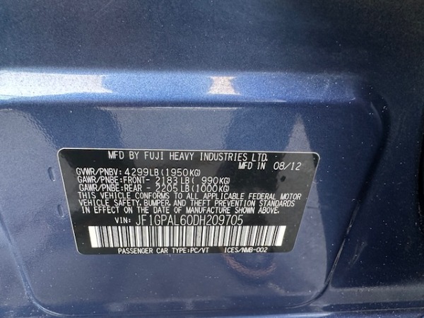 Used 2013 SUBARU IMPREZA SPORT PREMIUM