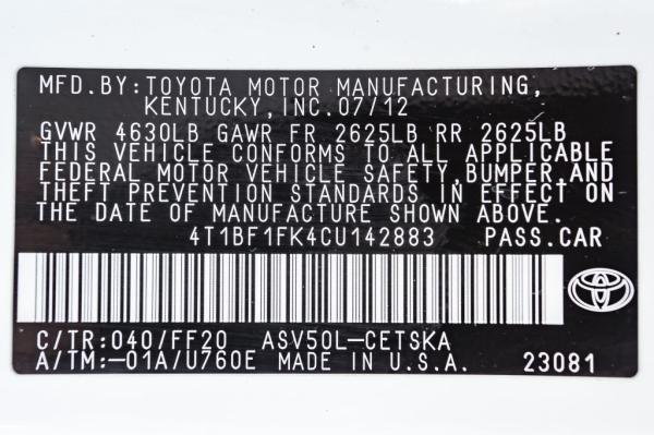 Used 2012 Toyota CAMRY SE SE