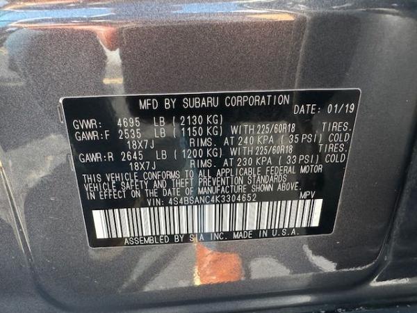 Used 2019 SUBARU OUTBACK 25I LIMITED