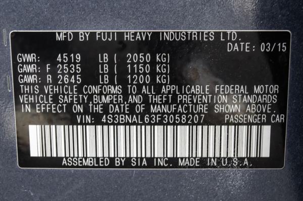 Used 2015 SUBARU LEGACY LIMITED 25I LIMITED