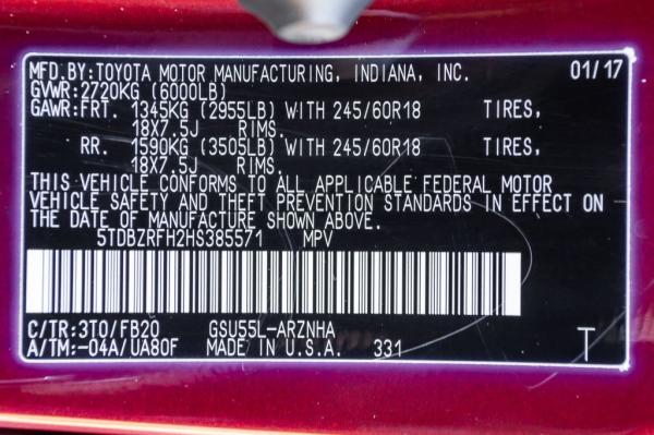 Used 2017 Toyota HIGHLANDER LE