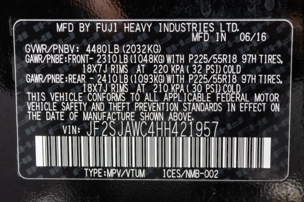 Used 2017 SUBARU FORESTER 25I TOURING