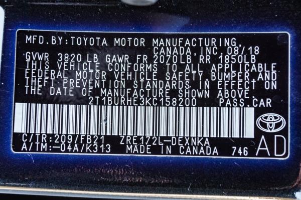 Used 2019 Toyota COROLLA LE