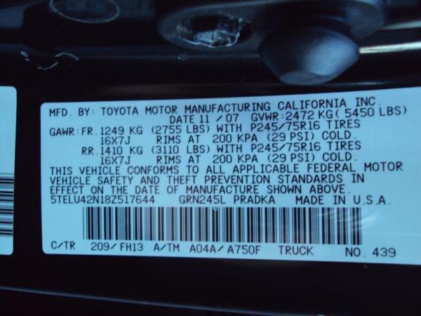 Used 2008 Toyota TACOMA DOUBLE CAB SR5