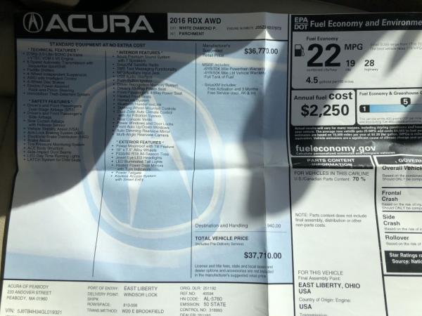 Used 2016 ACURA RDX BASE