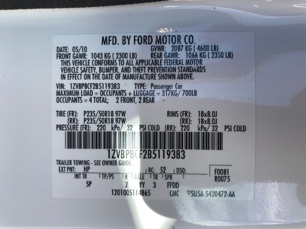 Used 2011 FORD MUSTANG GT GT