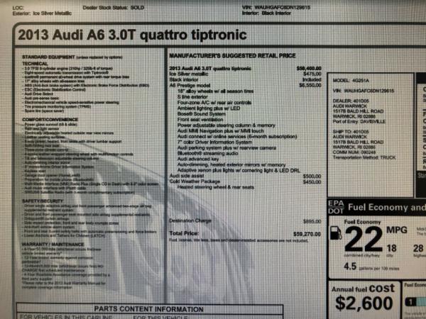 Used 2013 AUDI A6 PRESTIGE