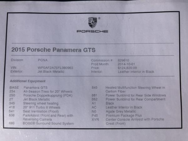 Used 2015 PORSCHE PANAMERA GTS GTS