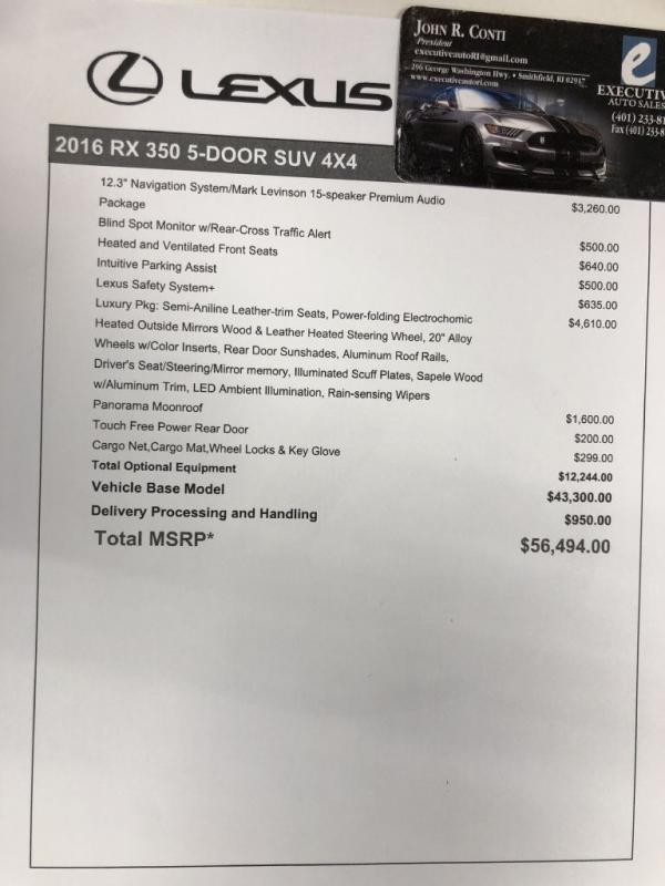 Used 2016 LEXUS RX350 350 BASE