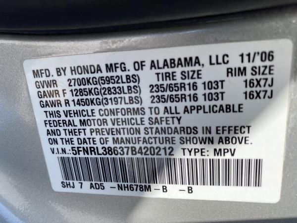 Used 2007 HONDA ODYSSEY EXL