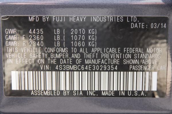 Used 2014 SUBARU LEGACY 25I PRE 25I PREMIUM