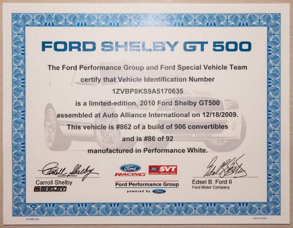 Used 2010 FORD MUSTANG SHELBY SHELBY GT500